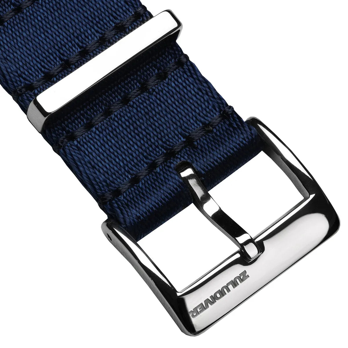 1973 British Military Watch Strap: ARMOURED RECON - Navy Blue, Polished