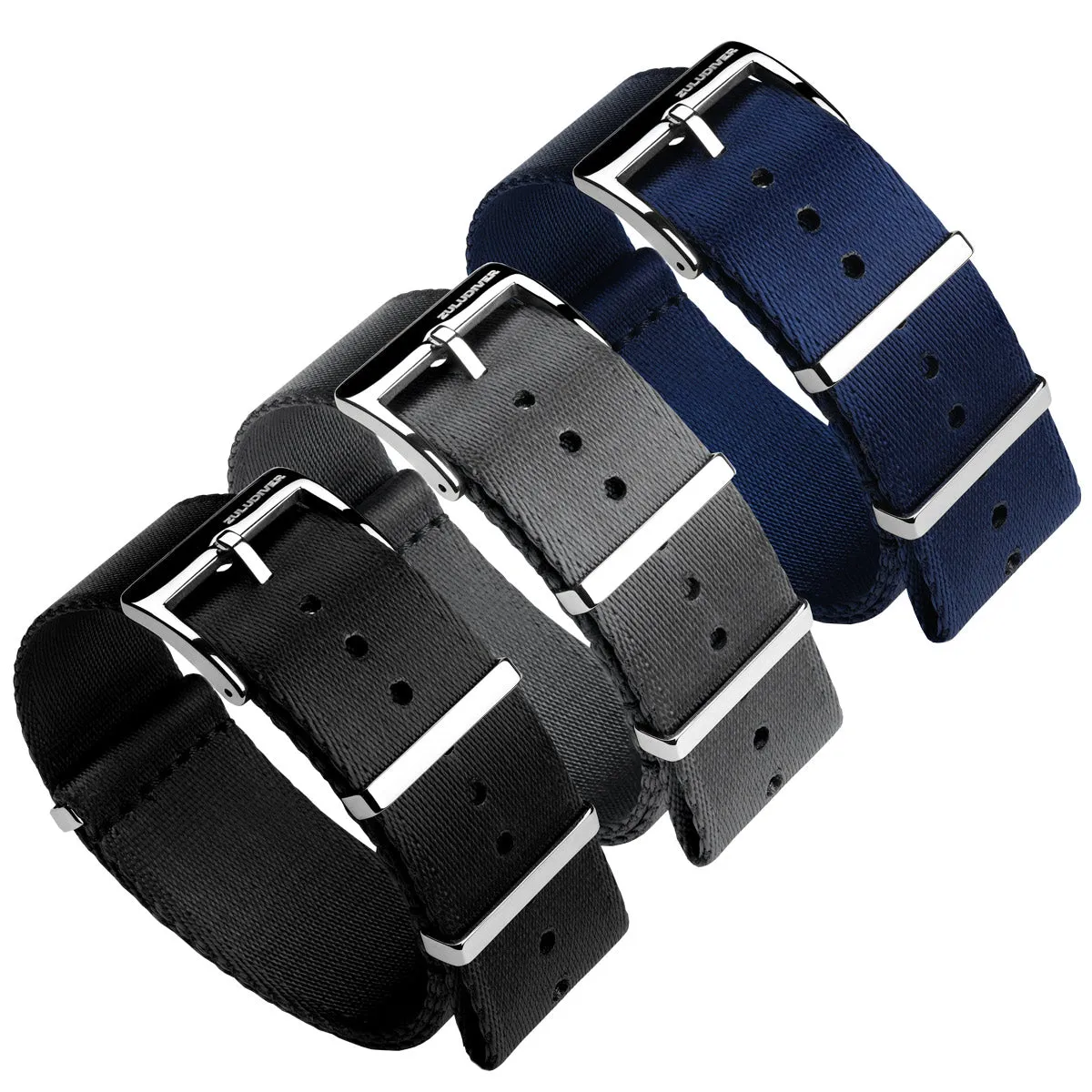 1973 British Military Watch Strap: ARMOURED RECON - Navy Blue, Polished