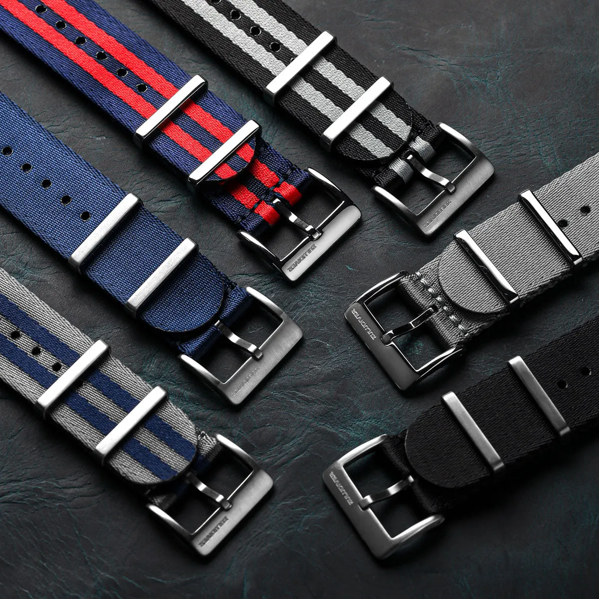 1973 British Military Watch Strap: ARMOURED RECON - Navy Blue, Polished