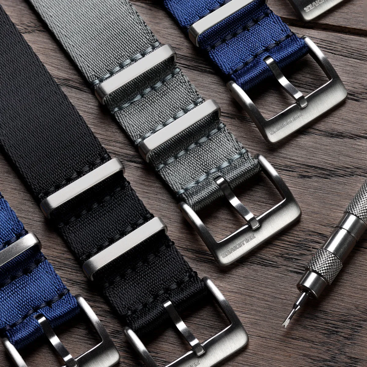 1973 British Military Watch Strap: ARMOURED RECON - Navy Blue, Polished