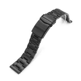 19mm, 20mm or 21mm Super-O Boyer Watch Band Straight End, 316L Stainless Steel Diamond-like Carbon (DLC coating) V-Clasp