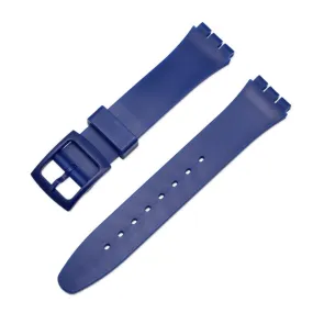 19mm Universal stripe printed silicone watch strap - Sapphire Blue