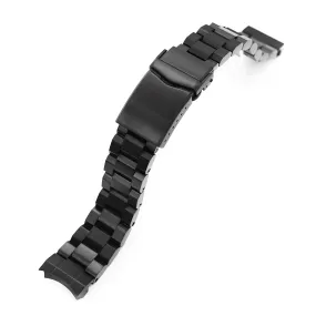 20mm Hexad Watch Band for Seiko Sumo SBDC001 SBDC031 SBDC081, Stainless Steel - Brushed (DLC) Black Coating, V Diver Clasp