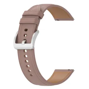 20mm Universal stitching line style cowhide watch strap - Deep Pink