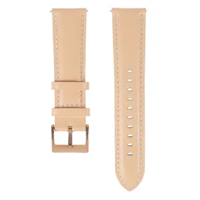 22m Universal quick release genuine leather watch strap - Khaki