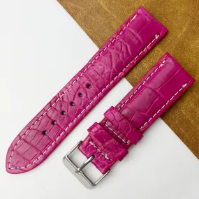 22mm Pink Unique Texture Alligator Watch Band For Men DH-226R