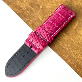 24mm Pink Unique Texture Alligator Watch Band For Men DH-226X