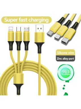 3-In-1 Usb-C Charging Cable (Apple MFi Certification), USB-C Android Compatible With Iphone 15/14/13/12/11/ Samsung S24/S23/S22/S21/ Xiaomi/Huawei, Universal Efficient Charging Adapter