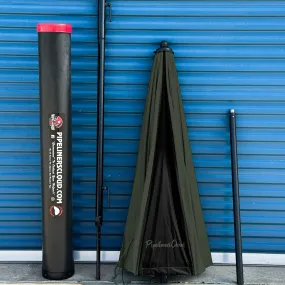 8' Green Pipeliners Cloud Umbrella and Slam Pole Holder