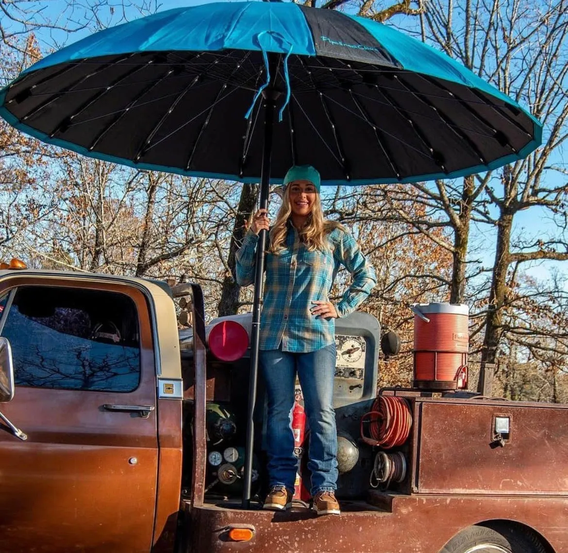 8' Teal Pipeliners Cloud Umbrella