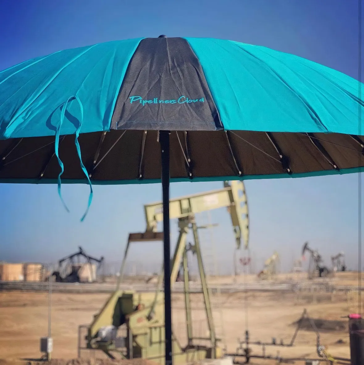 8' Teal Pipeliners Cloud Umbrella