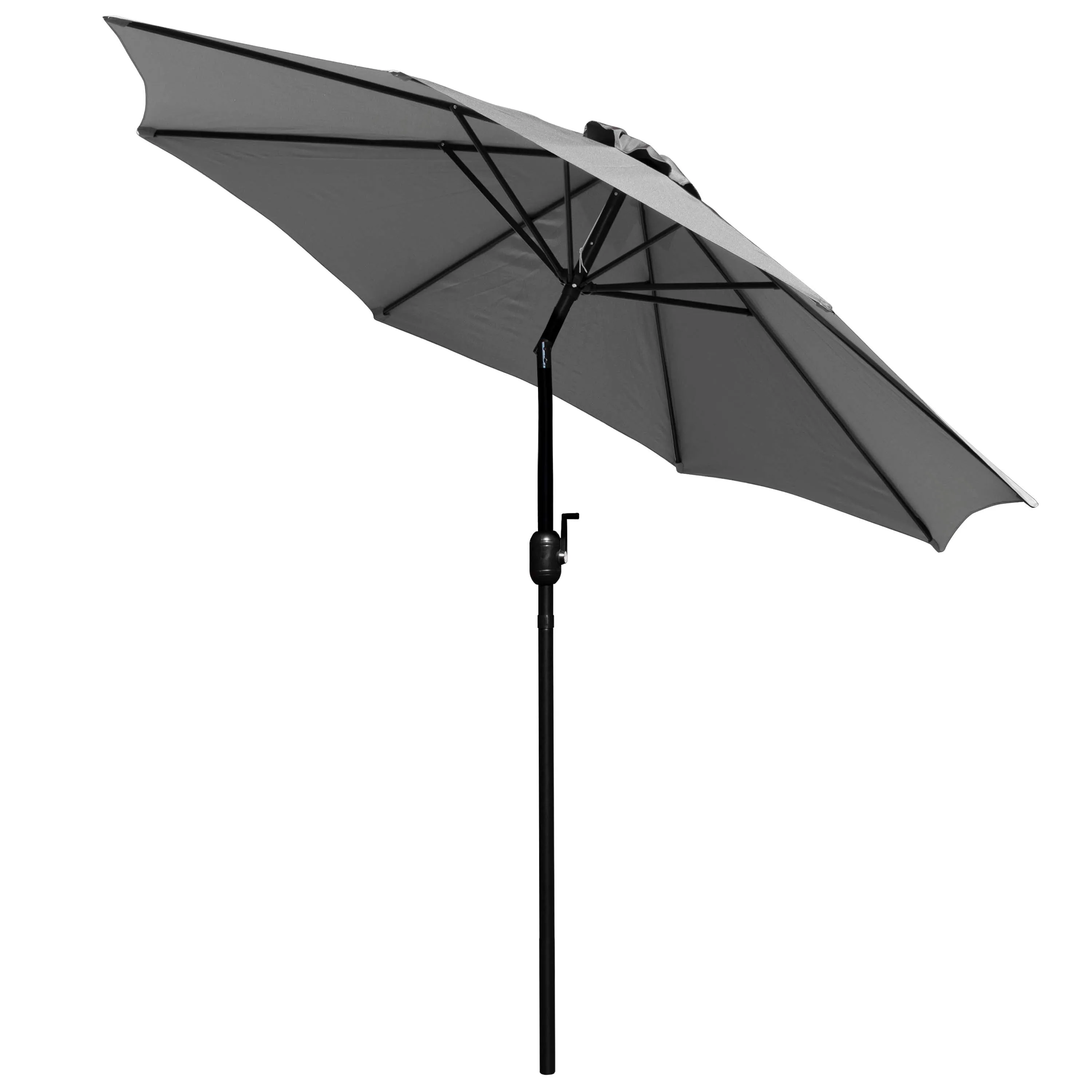 9-Foot Round Patio Umbrella Set with Crank, Tilt, and Base