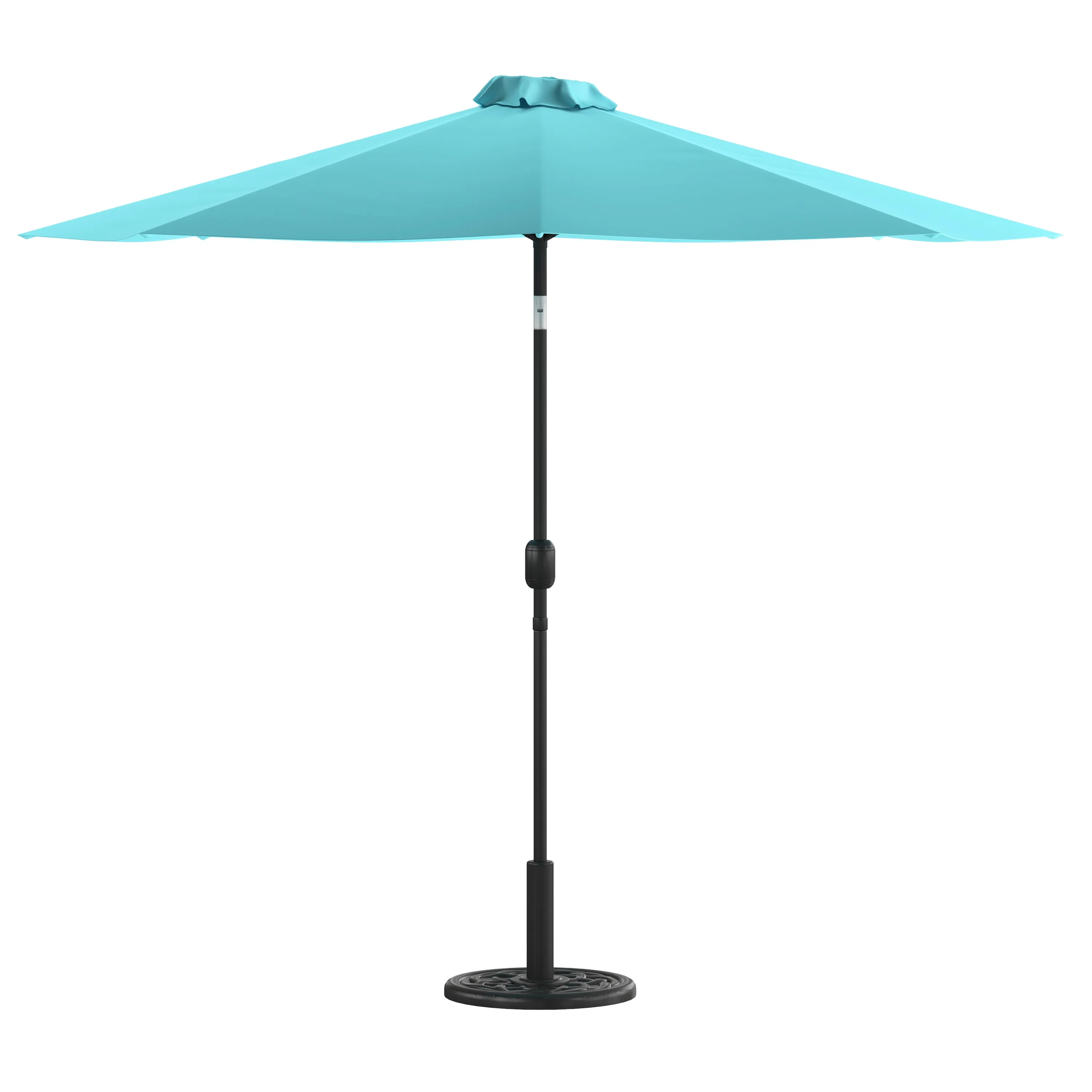 9-Foot Round Patio Umbrella Set with Crank, Tilt, and Base