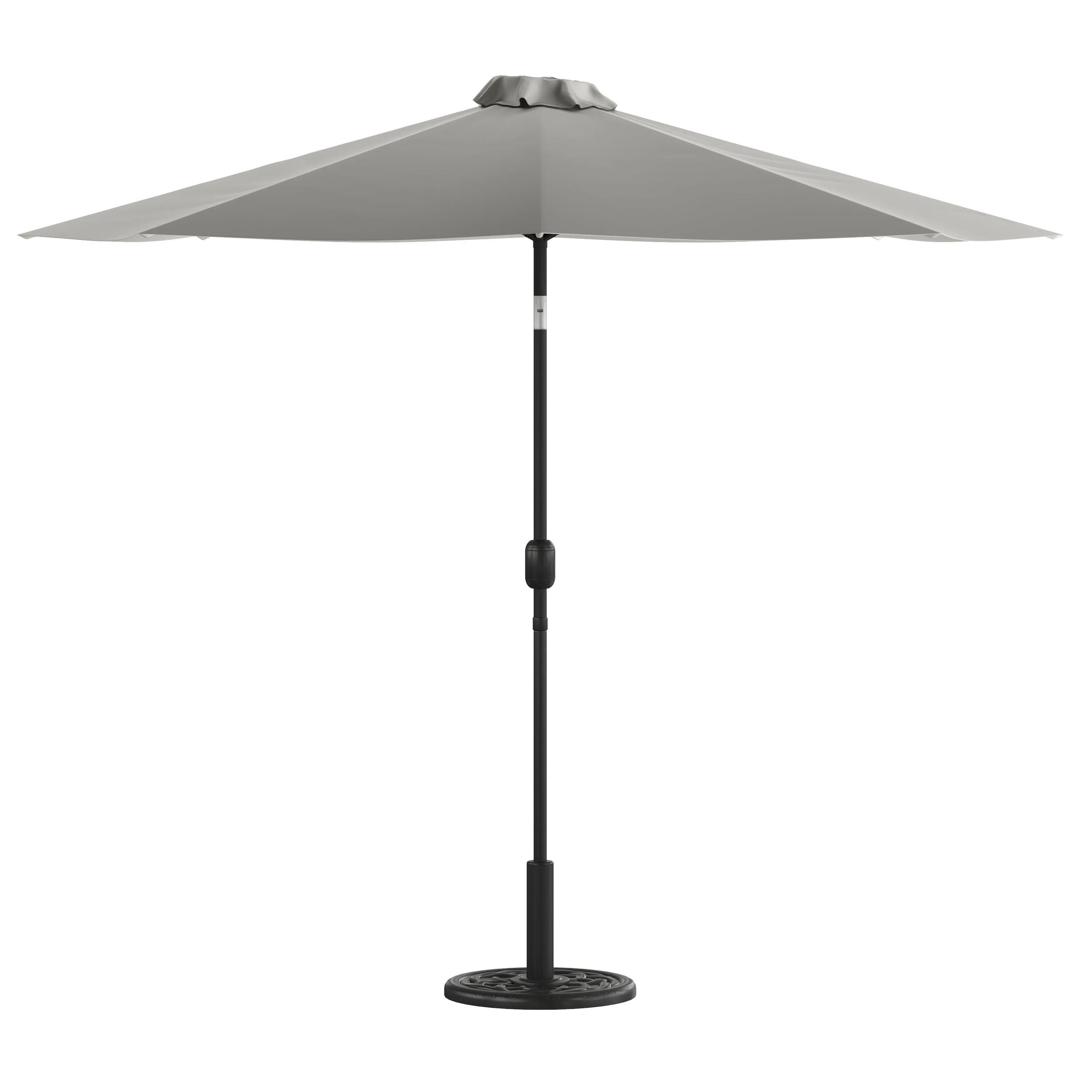 9-Foot Round Patio Umbrella Set with Crank, Tilt, and Base