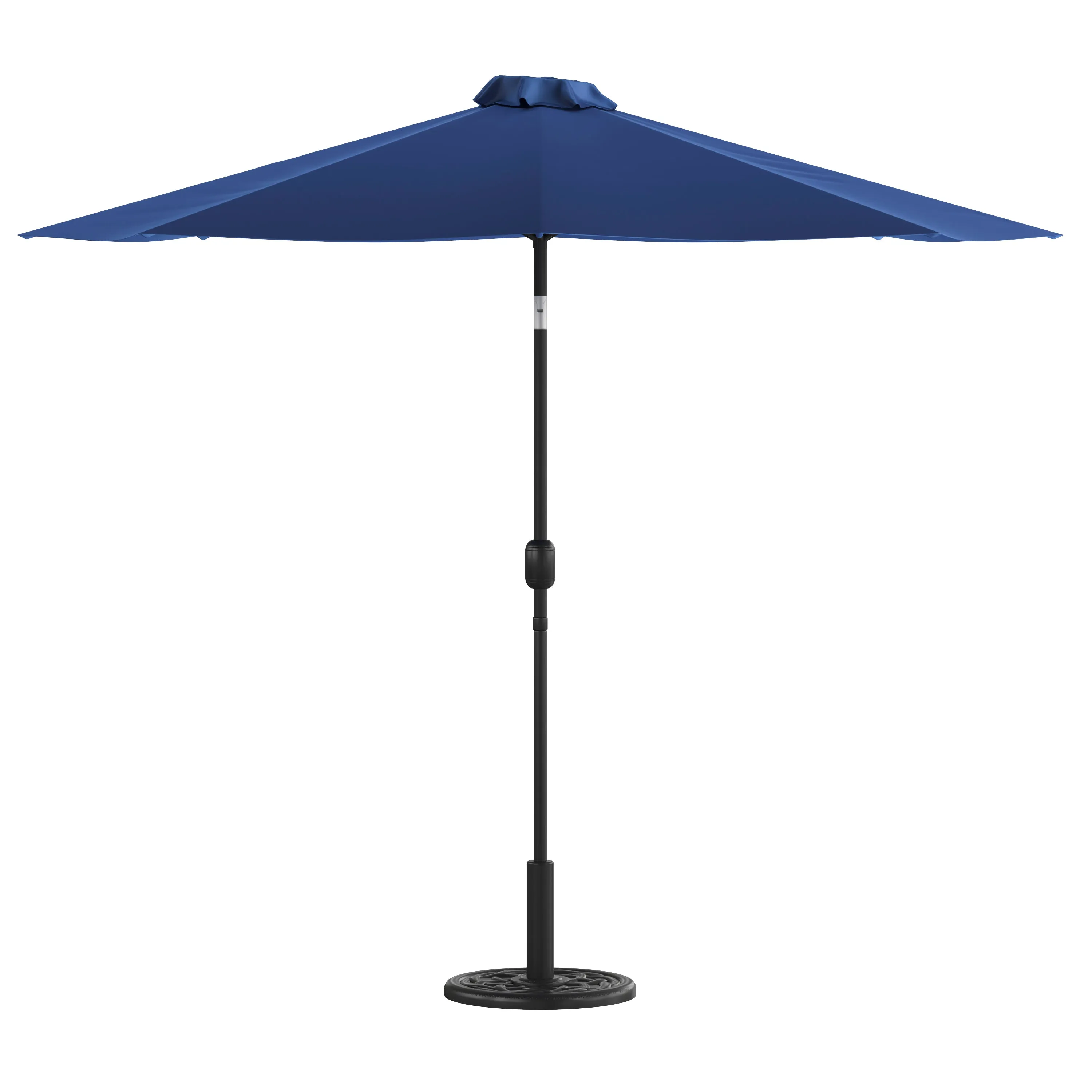 9-Foot Round Patio Umbrella Set with Crank, Tilt, and Base