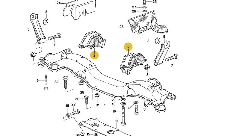 928 375 043 04 - Engine Mount 77 to 82