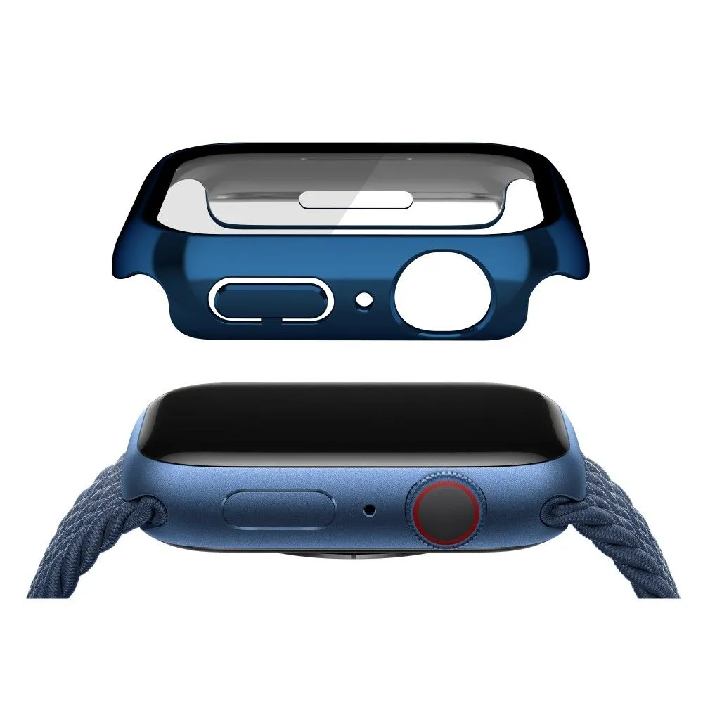 Apple Watch (41mm) electroplating cover with tempered glass - Dark Blue