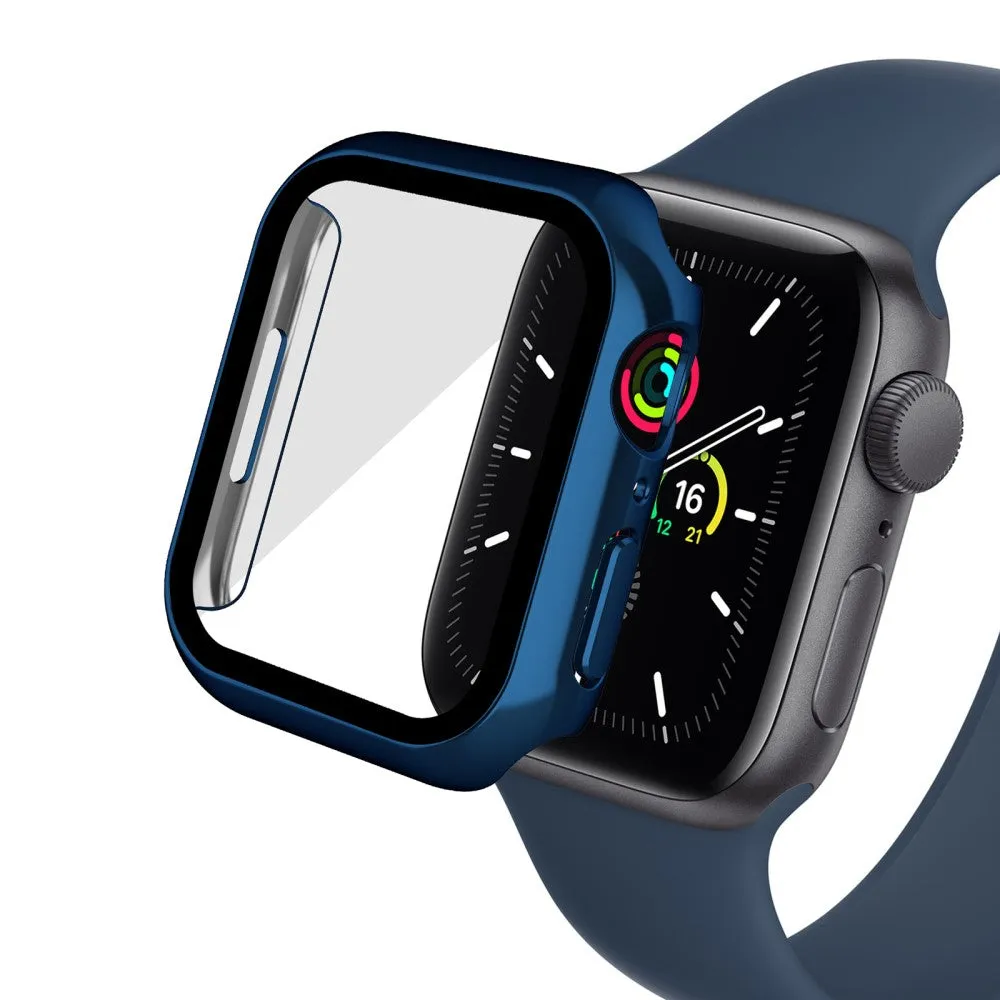 Apple Watch (41mm) electroplating cover with tempered glass - Dark Blue