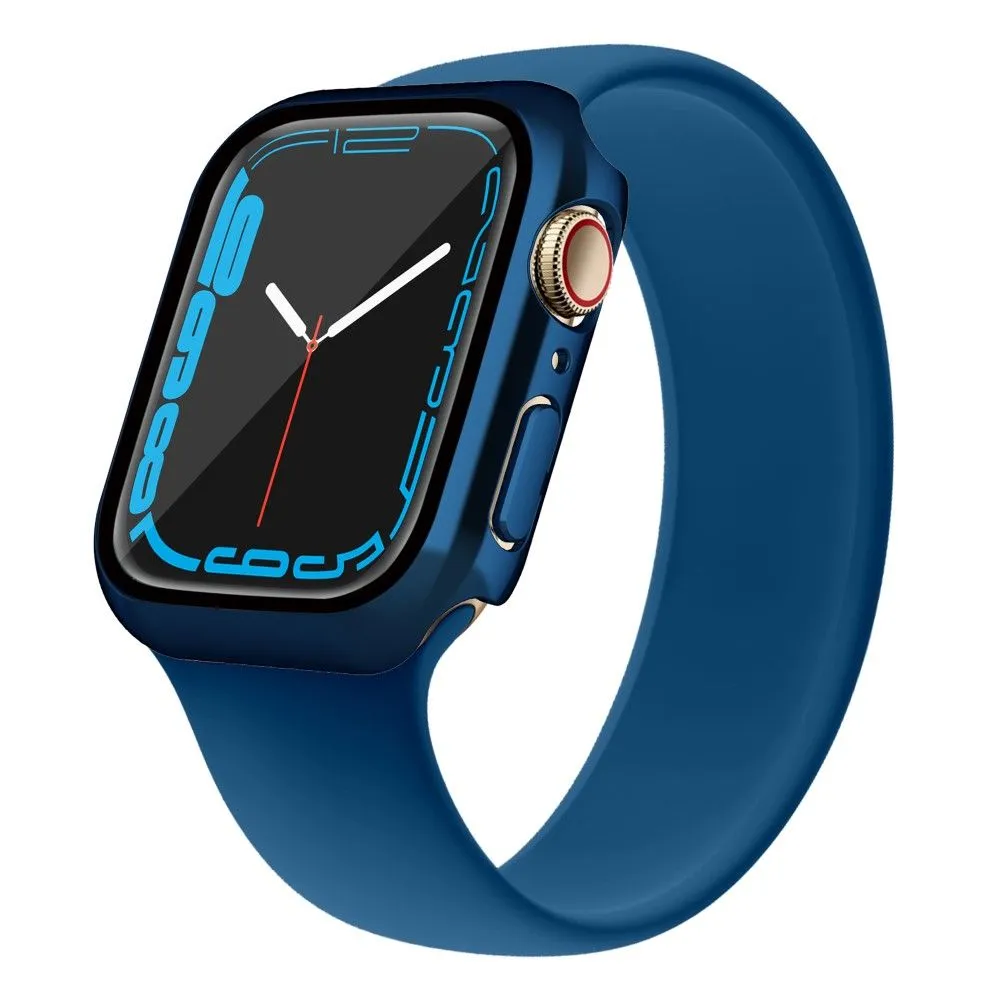 Apple Watch (41mm) electroplating cover with tempered glass - Dark Blue