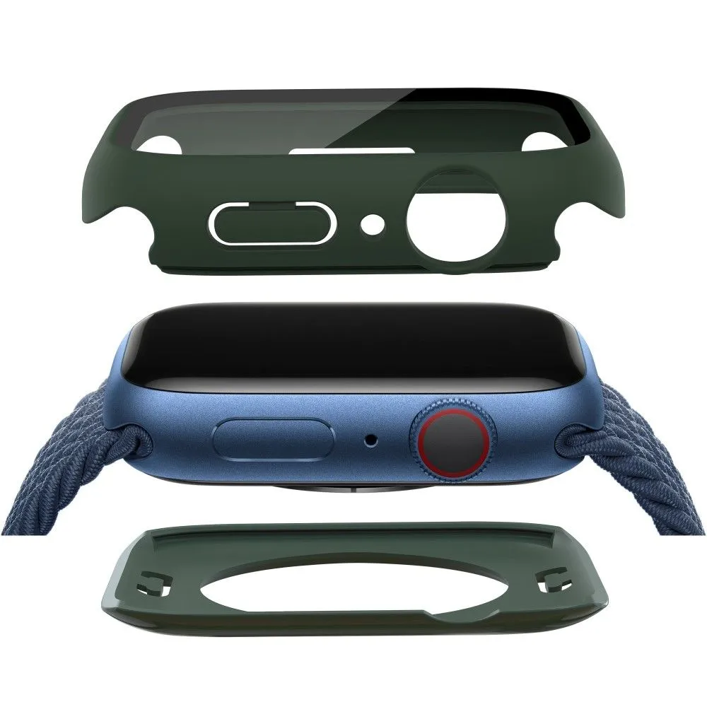 Apple Watch (41mm) elegant cover with built-in tempered glass - Blackish Green