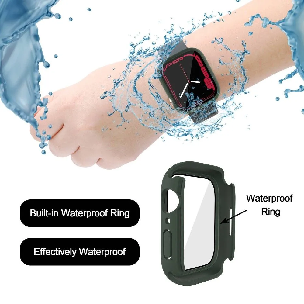 Apple Watch (41mm) elegant cover with built-in tempered glass - Blackish Green