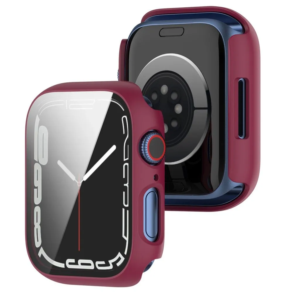 Apple Watch (45mm) 2-in-1 cover with tempered glass screen protector - Wine Red