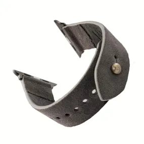 Apple Watch Strap In Suede Leather - Dark Gray | Waji's