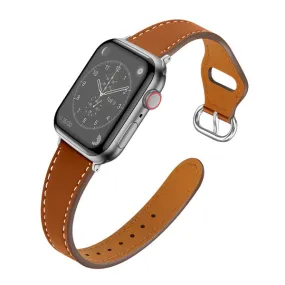 Brown Genuine Leather Apple Watch Band (for small wrist) 棕色真皮Apple (適合小手腕) 錶帶 (KCWATCH1177)