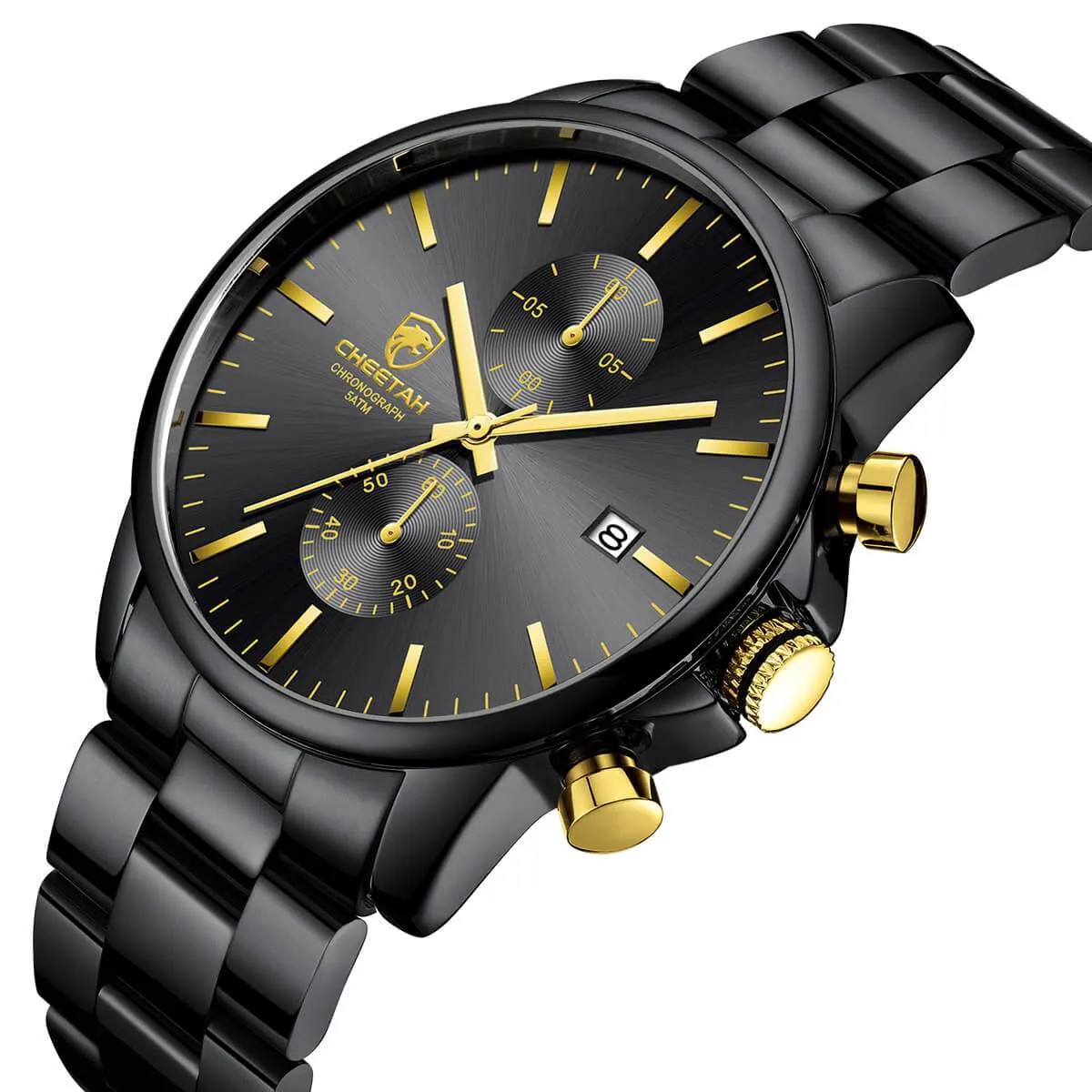 CHEETAH CH1604 ARISTO S10- Gold Hands Black Chronograph Watch for Men