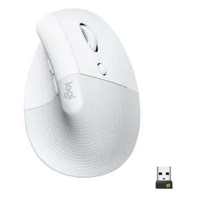 [CLEARANCE] Logitech Lift Wireless Bluetooth Vertical Ergonomic Mouse with 4 Programmable Shortcut Buttons Up to 4000 DPI and 24 Month Battery Life for PC Desktop and Laptop Computers (Off-White)