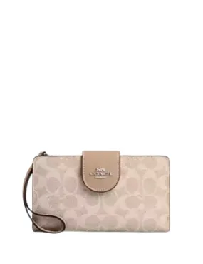 Coach Phone Wallet In Signature Canvas