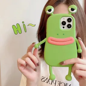 Cute Frog Cartoon Shockproof Bumper Phone Case for Girls