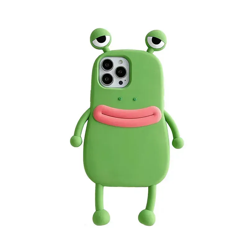 Cute Frog Cartoon Shockproof Bumper Phone Case for Girls