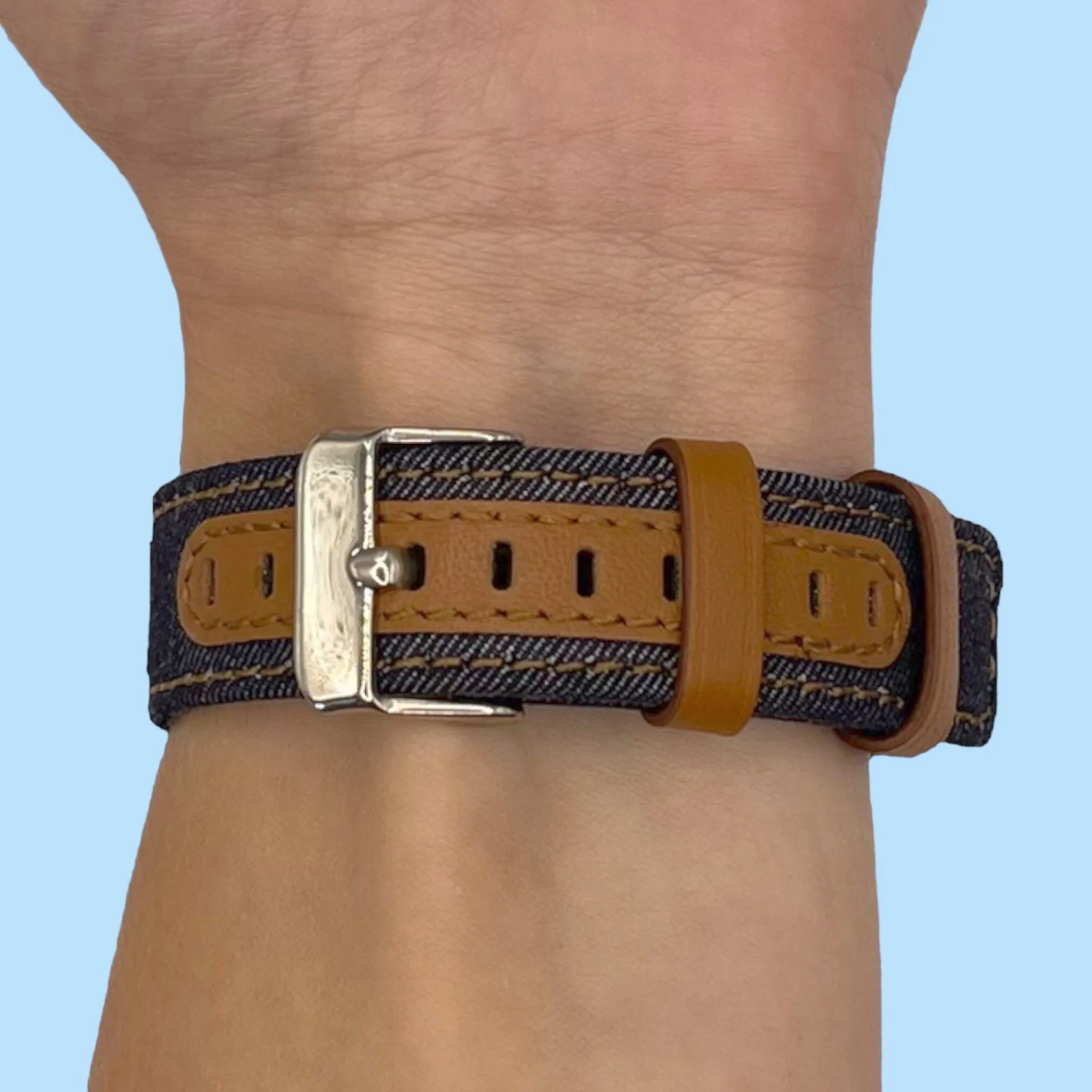 Denim & Leather Watch Straps Compatible with the Polar Pacer