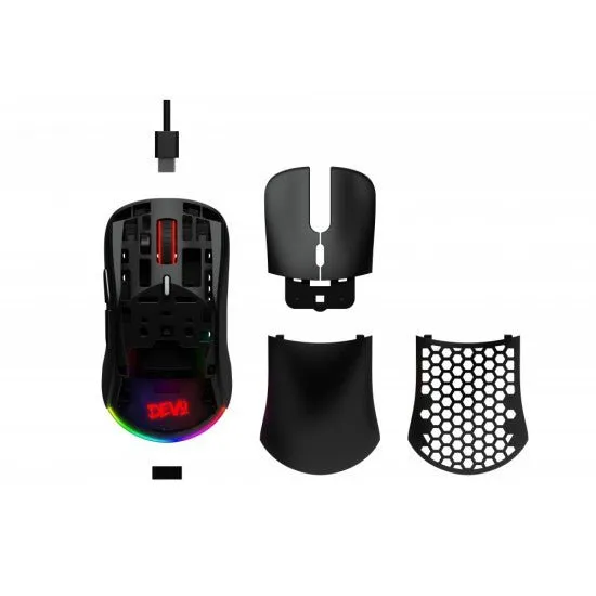 Devo Wireless Gaming Mouse Littwo RGB 73g - Black