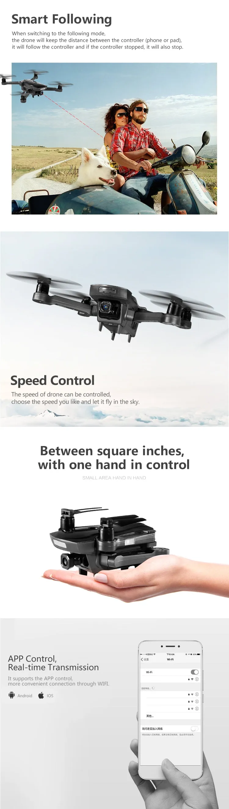 Eachine Foldable RC Drone CG033 Quadcopter  with Gimbal Camera (HD/1080p)