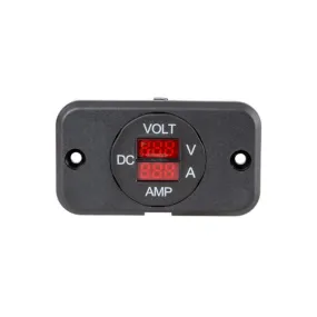 Equipt 29mm Panel Mount Volt & Ammeter (7-33V/0-25A)