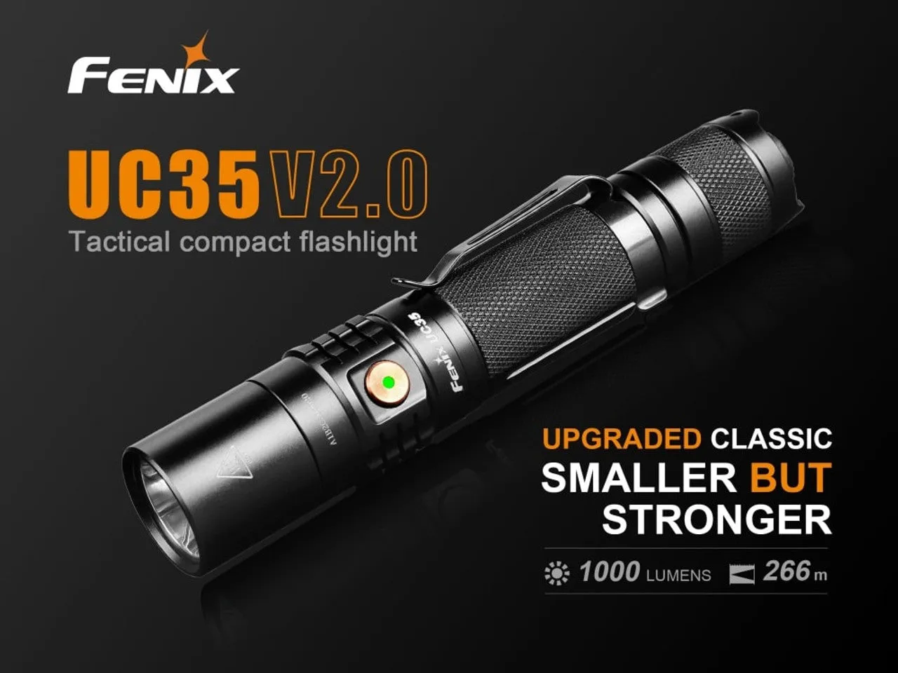 Fenix UC35 V2.0 1000 Lumen Rechargeable Flashlight 1*18650 Battery Included