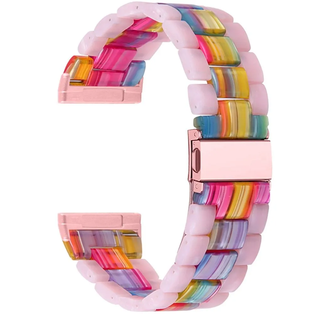 Fitbit Sense / Versa 3 cool bead watch strap - Glitter Pink / Colorful