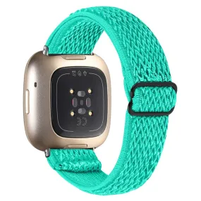 Fitbit Sense / Versa 3 elastic watch strap with adjustable buckle - Green