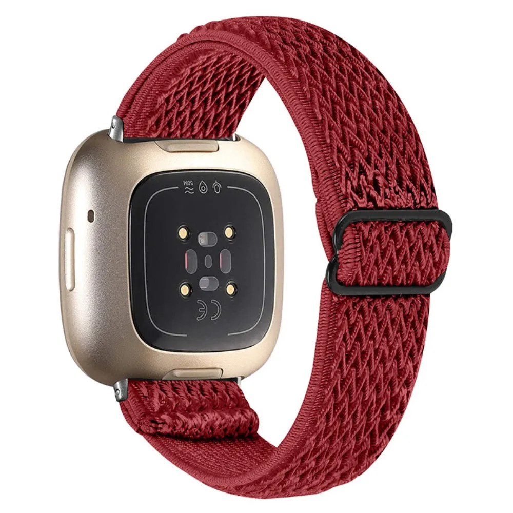 Fitbit Sense / Versa 3 elastic watch strap with adjustable buckle - Red