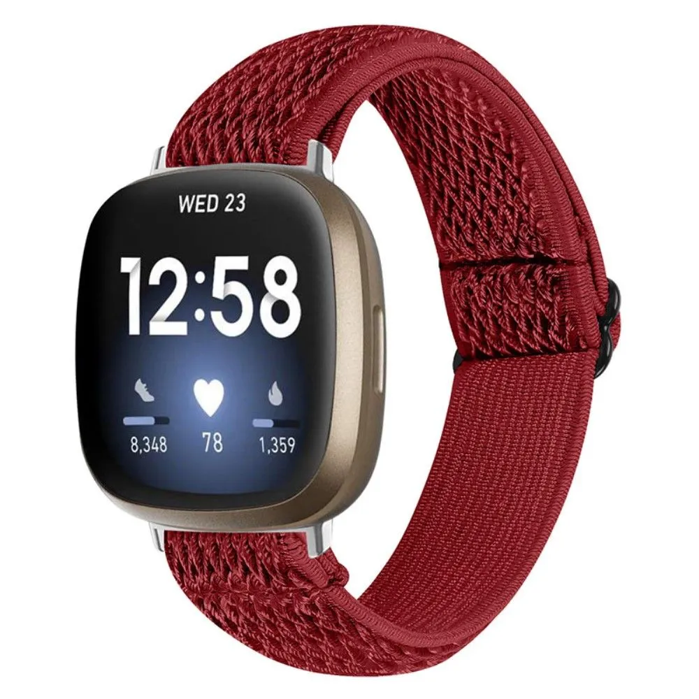 Fitbit Sense / Versa 3 elastic watch strap with adjustable buckle - Red