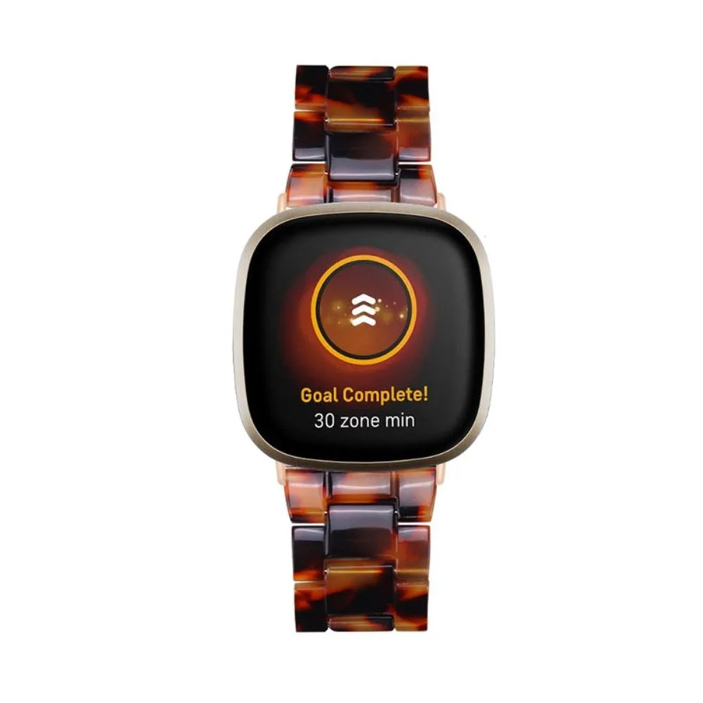 Fitbit Sense / Versa 3 resin bear watch strap - Tortoiseshell Color