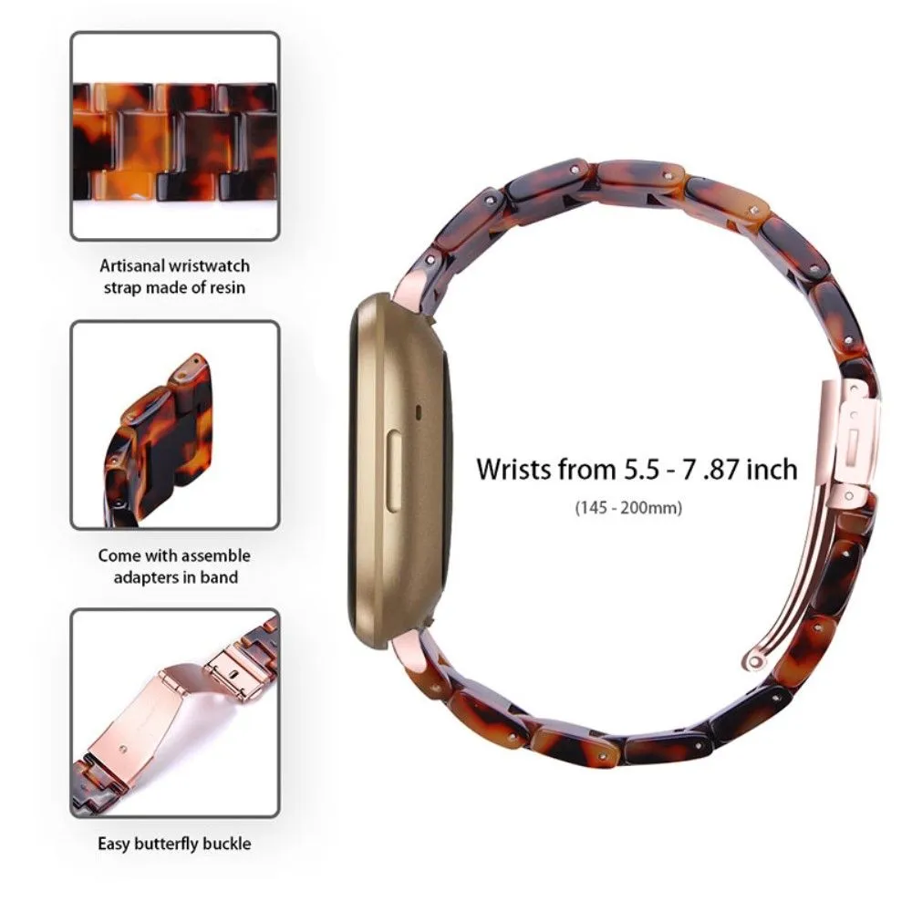 Fitbit Sense / Versa 3 resin bear watch strap - Tortoiseshell Color