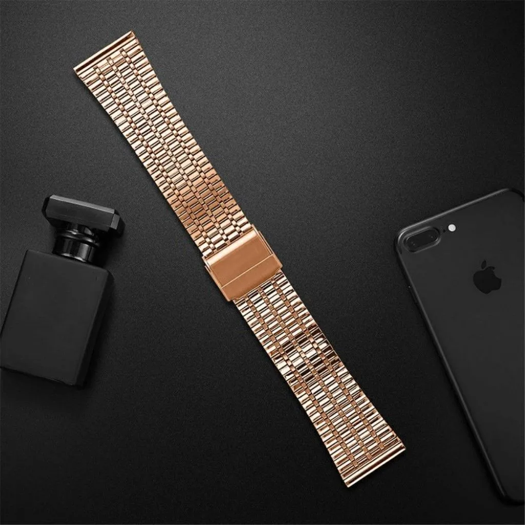 Fitbit Versa 2 / Versa Lite seven beads stainless steel watch strap - Rose Gold