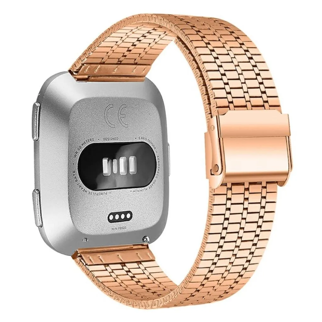 Fitbit Versa 2 / Versa Lite seven beads stainless steel watch strap - Rose Gold