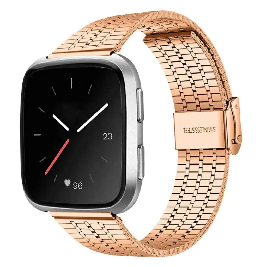 Fitbit Versa 2 / Versa Lite seven beads stainless steel watch strap - Rose Gold