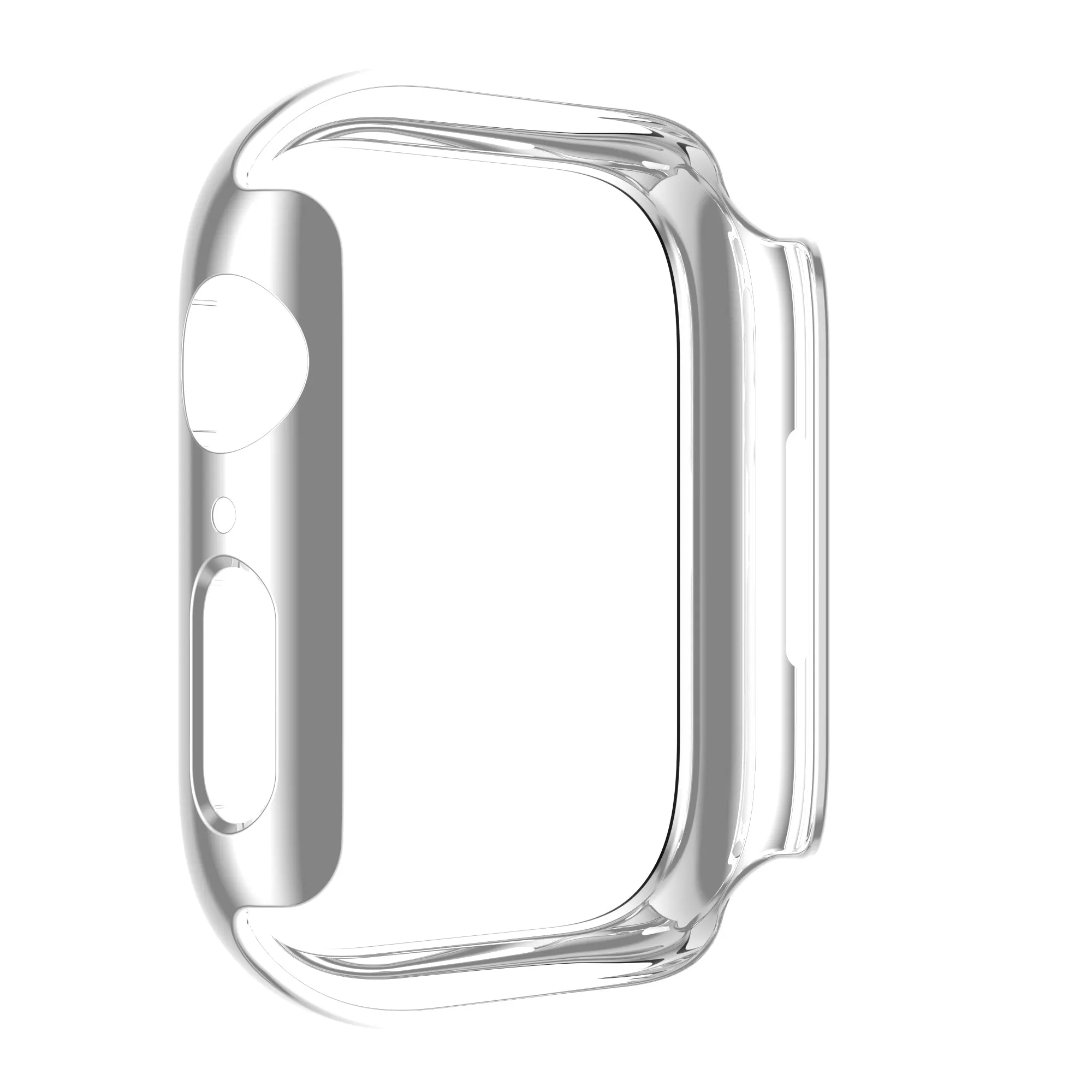 For Apple Watch iWatch Series 7 Case 45mm Tempered Glass Shockproof Full Cover - Silver