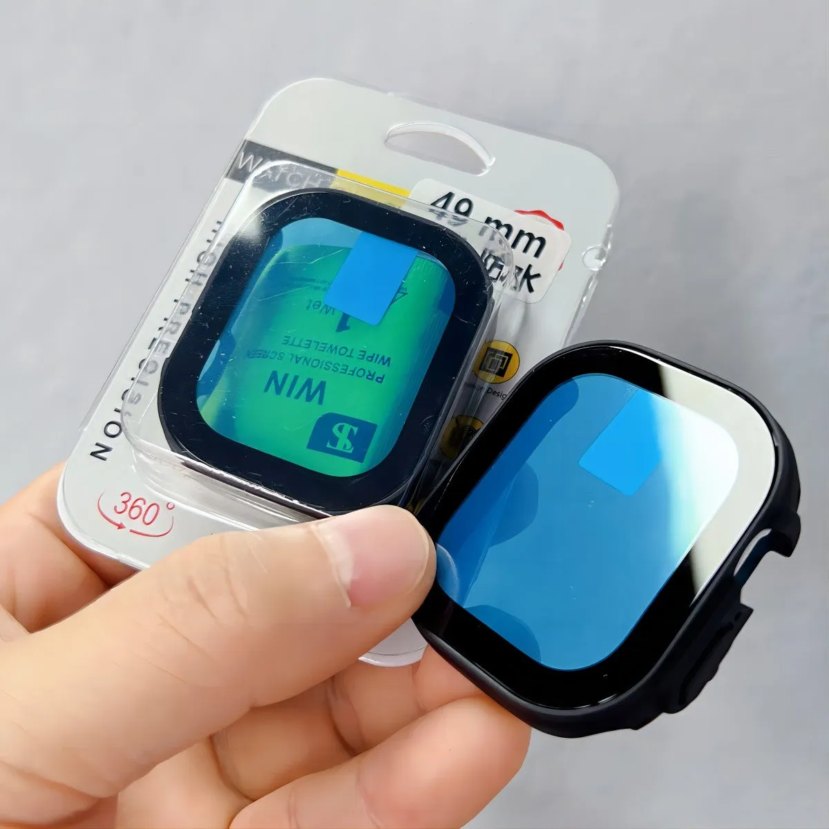 For Apple Watch Waterproof Case With Glass Screen Protector Straight Edge