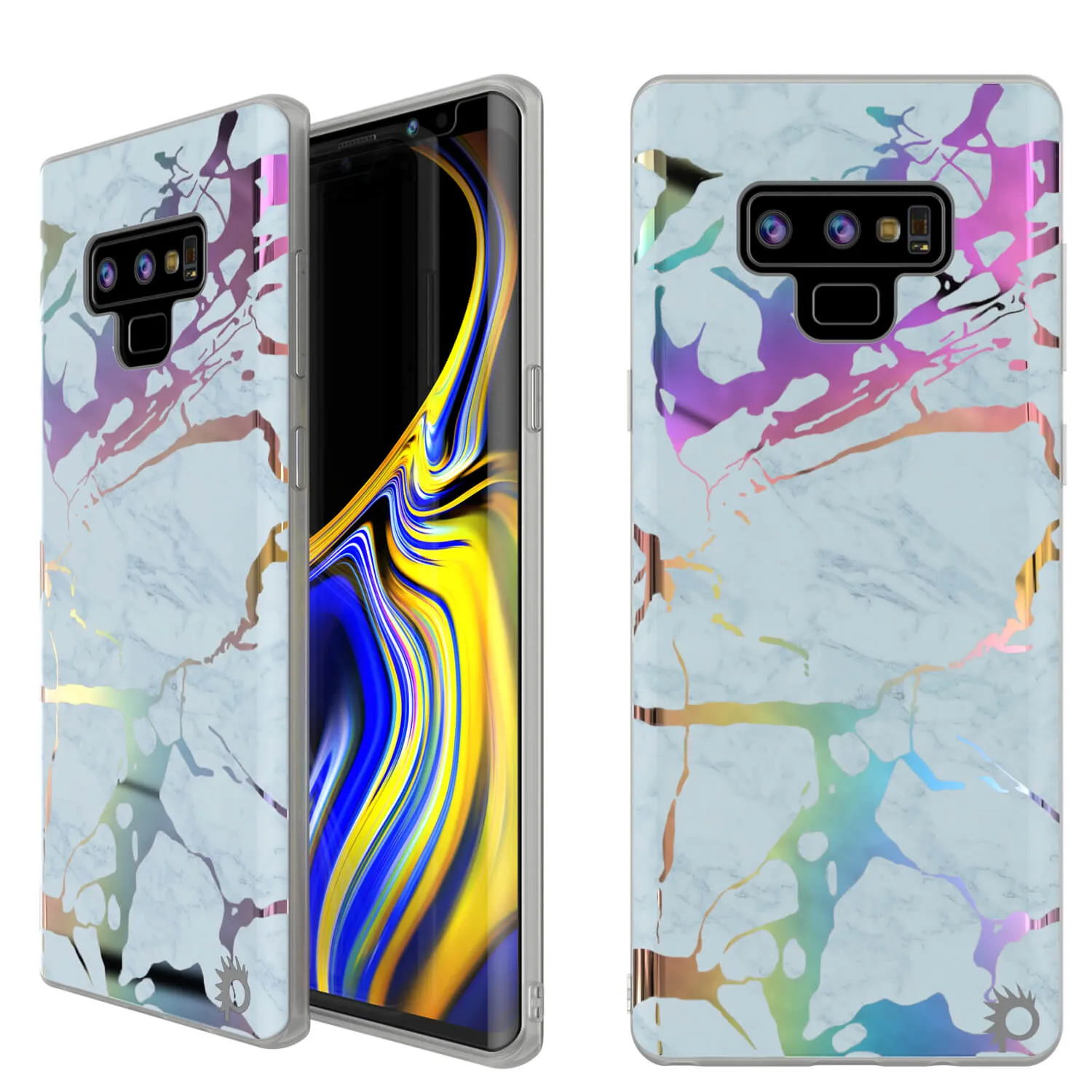 Galaxy Note 9 Full Body W/ Screen Protector Marble Case (Blue Marmo)